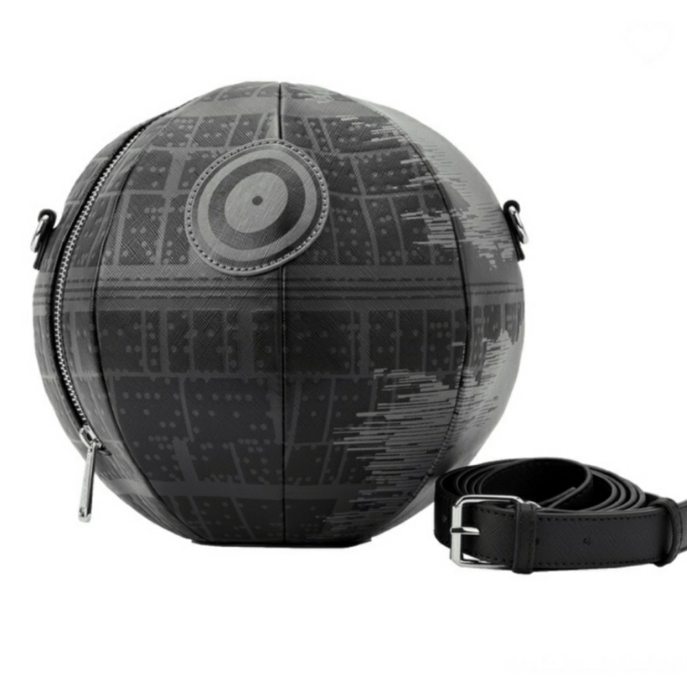 Loungefly Black & Gray Death Star Crossbody Bag
